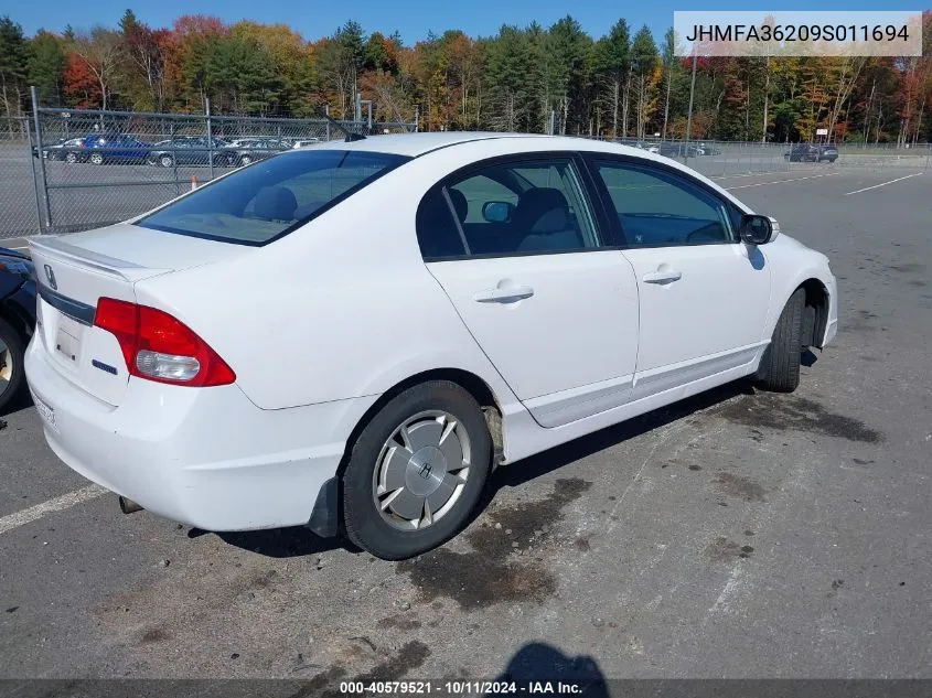 2009 Honda Civic Hybrid VIN: JHMFA36209S011694 Lot: 40579521