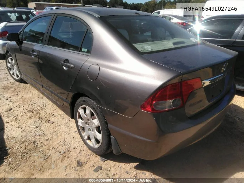 2009 Honda Civic Lx VIN: 1HGFA16549L027246 Lot: 40584883