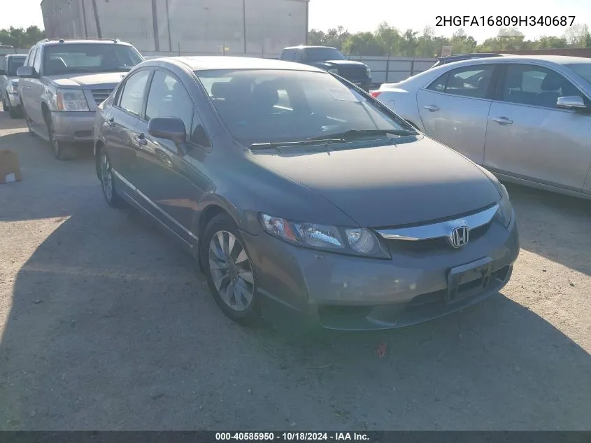 2009 Honda Civic Ex VIN: 2HGFA16809H340687 Lot: 40585950