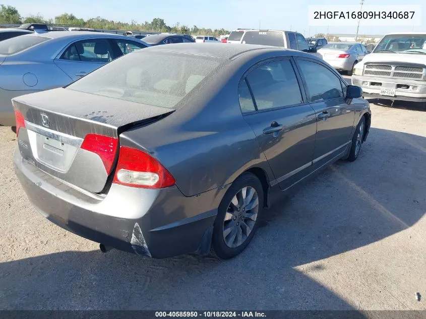 2009 Honda Civic Ex VIN: 2HGFA16809H340687 Lot: 40585950