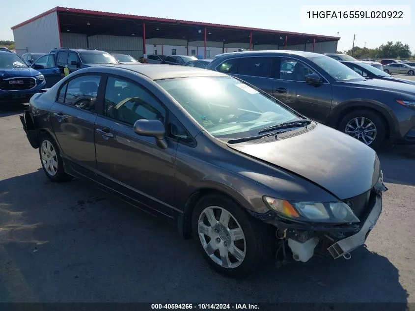 1HGFA16559L020922 2009 Honda Civic Lx