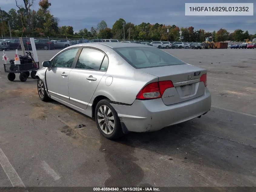 2009 Honda Civic Ex VIN: 1HGFA16829L012352 Lot: 40594940