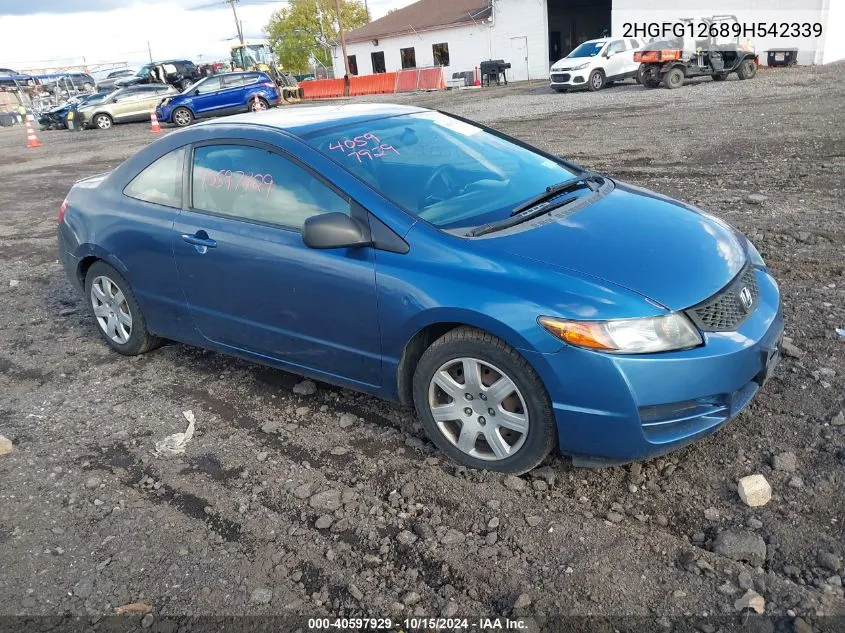 2009 Honda Civic Lx VIN: 2HGFG12689H542339 Lot: 40597929