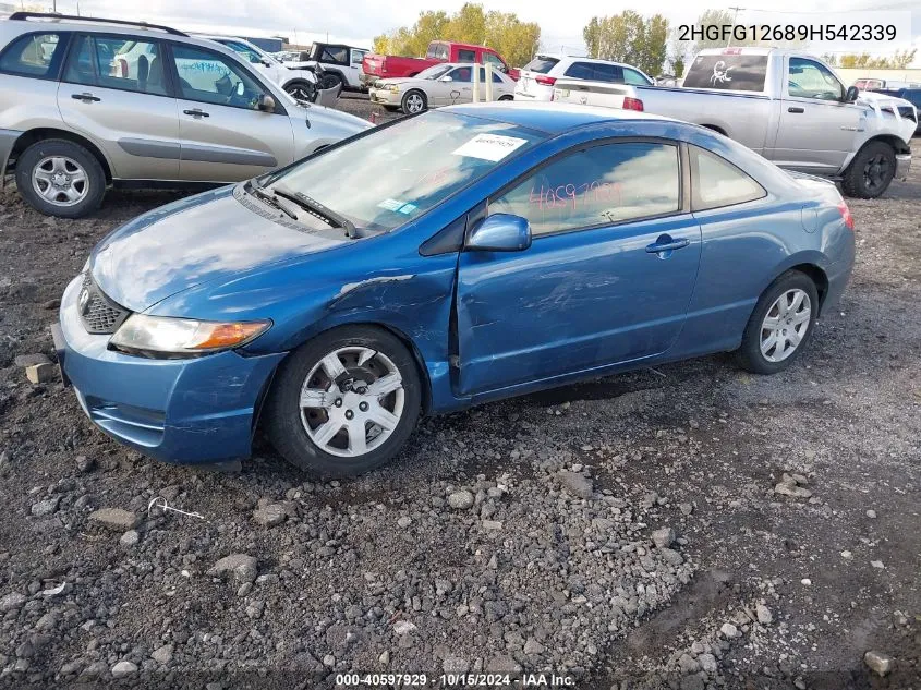 2009 Honda Civic Lx VIN: 2HGFG12689H542339 Lot: 40597929