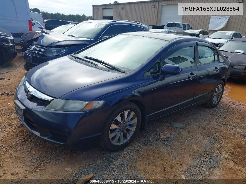 2009 Honda Civic Ex VIN: 1HGFA168X9L028864 Lot: 40609415