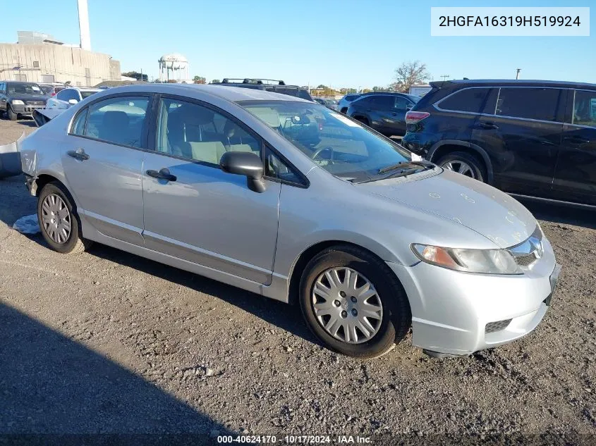 2009 Honda Civic Vp VIN: 2HGFA16319H519924 Lot: 40624170