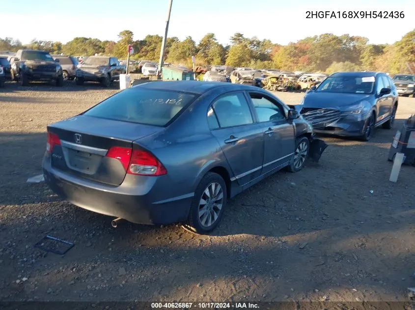 2009 Honda Civic Ex VIN: 2HGFA168X9H542436 Lot: 40626867