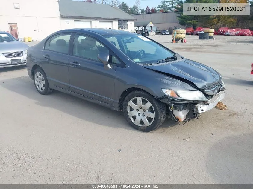 2009 Honda Civic Lx VIN: 2HGFA16599H520031 Lot: 40648583