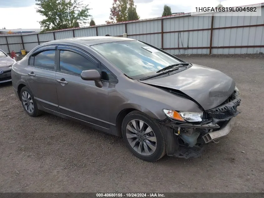 2009 Honda Civic Ex VIN: 1HGFA16819L004582 Lot: 40680155