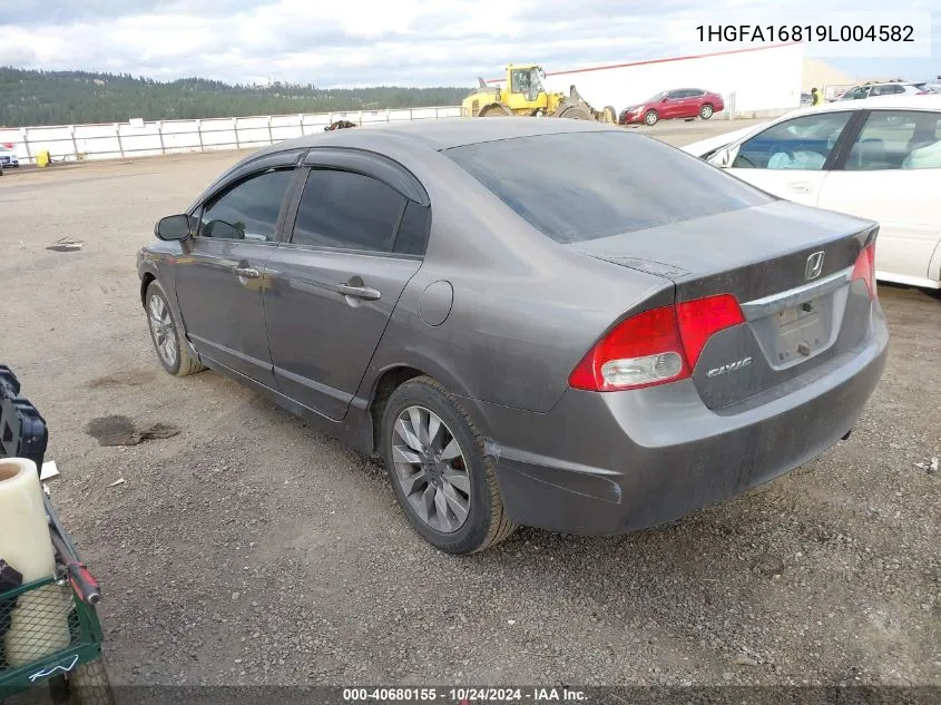 2009 Honda Civic Ex VIN: 1HGFA16819L004582 Lot: 40680155