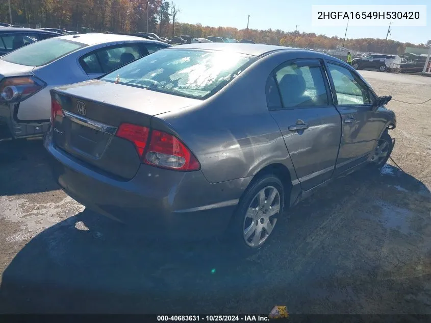 2009 Honda Civic Lx VIN: 2HGFA16549H530420 Lot: 40683631