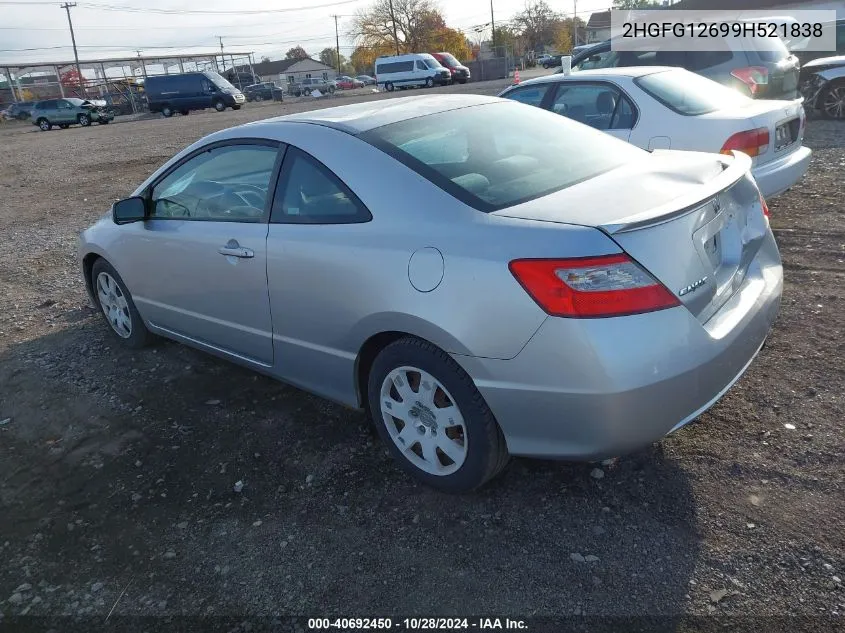 2009 Honda Civic Lx VIN: 2HGFG12699H521838 Lot: 40692450