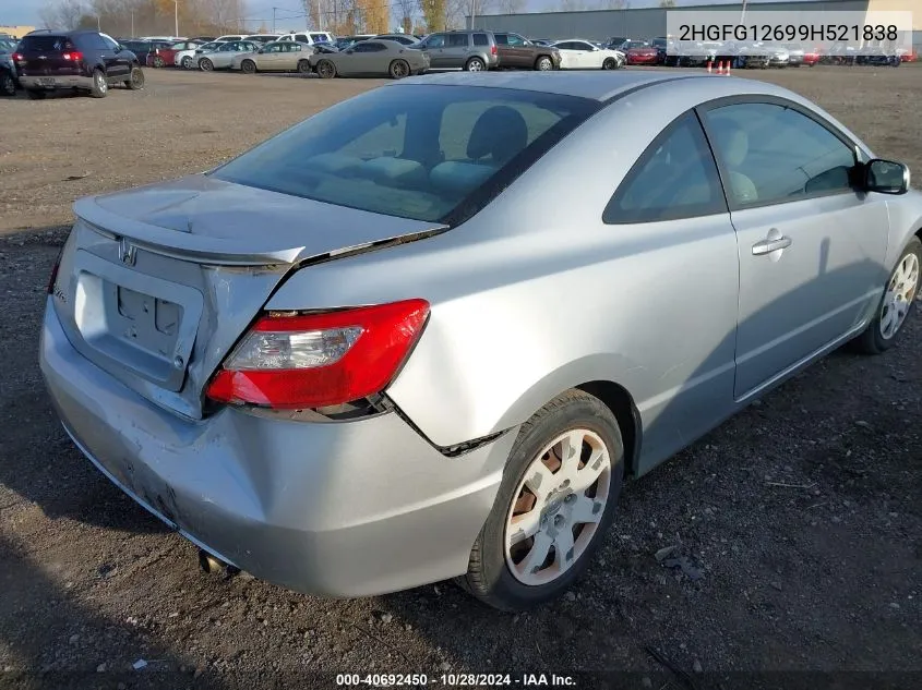 2009 Honda Civic Lx VIN: 2HGFG12699H521838 Lot: 40692450