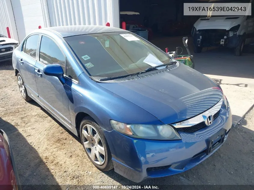 2009 Honda Civic Lx VIN: 19XFA16539E042943 Lot: 40695147