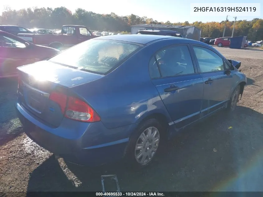 2HGFA16319H524119 2009 Honda Civic Vp