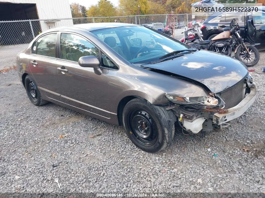 2009 Honda Civic Lx VIN: 2HGFA16589H522370 Lot: 40696146