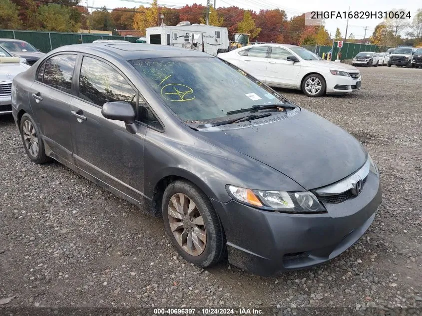 2009 Honda Civic Ex VIN: 2HGFA16829H310624 Lot: 40696397