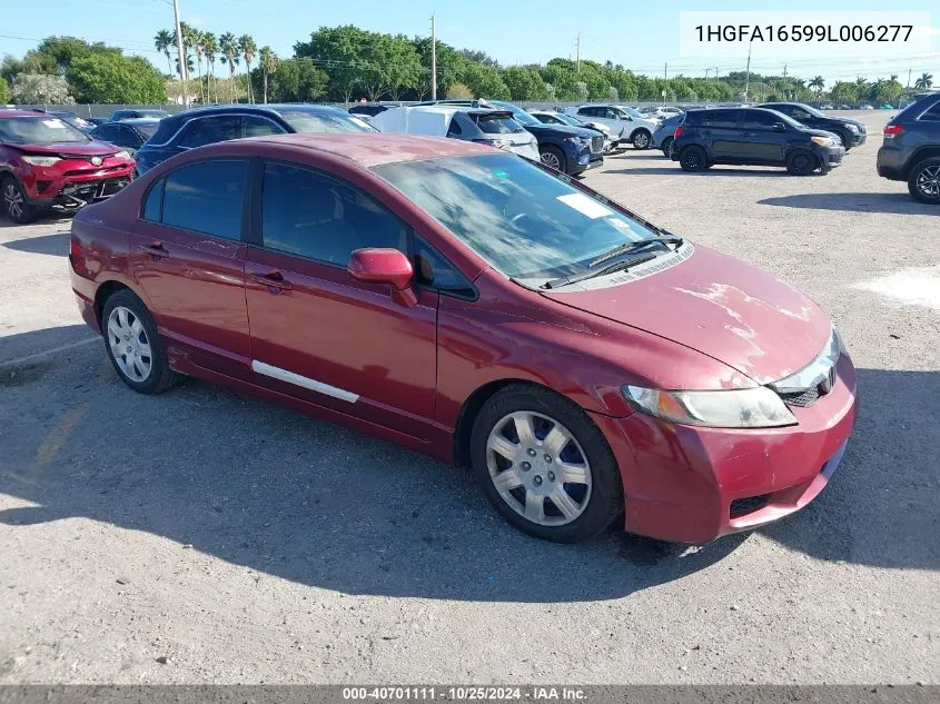 2009 Honda Civic Lx VIN: 1HGFA16599L006277 Lot: 40701111