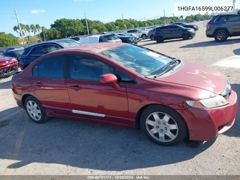 2009 Honda Civic Lx VIN: 1HGFA16599L006277 Lot: 40701111