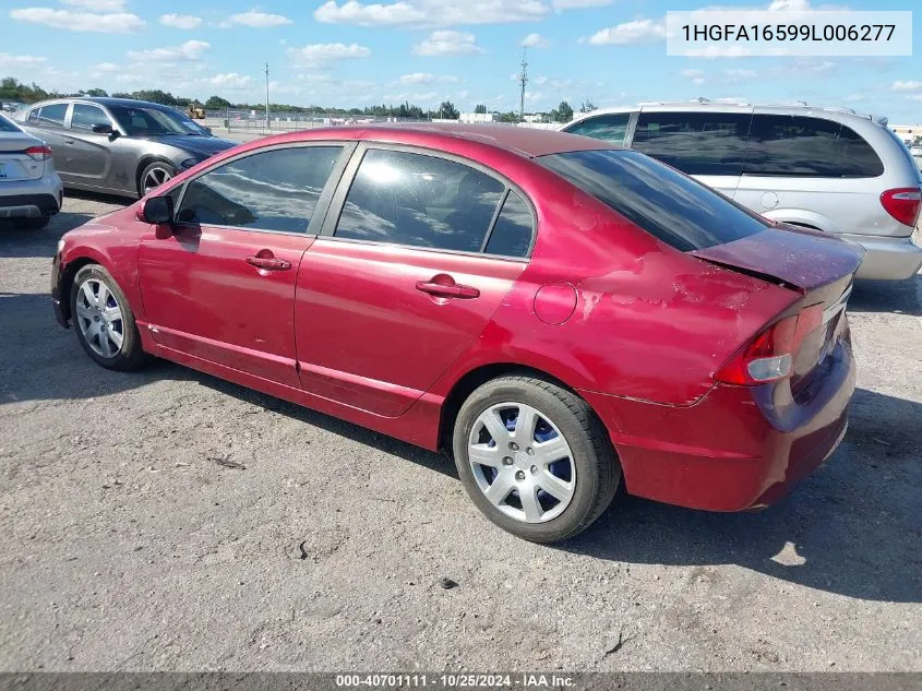 2009 Honda Civic Lx VIN: 1HGFA16599L006277 Lot: 40701111