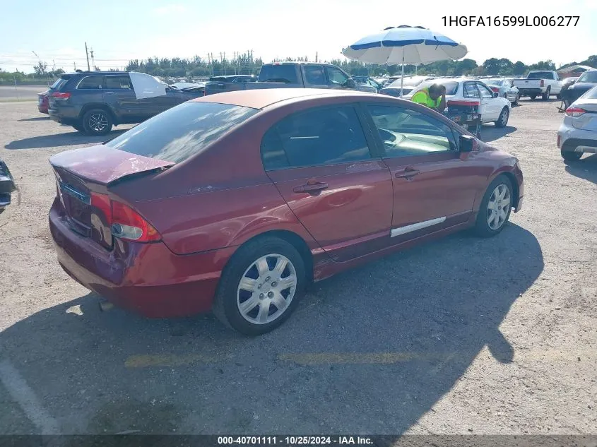 2009 Honda Civic Lx VIN: 1HGFA16599L006277 Lot: 40701111