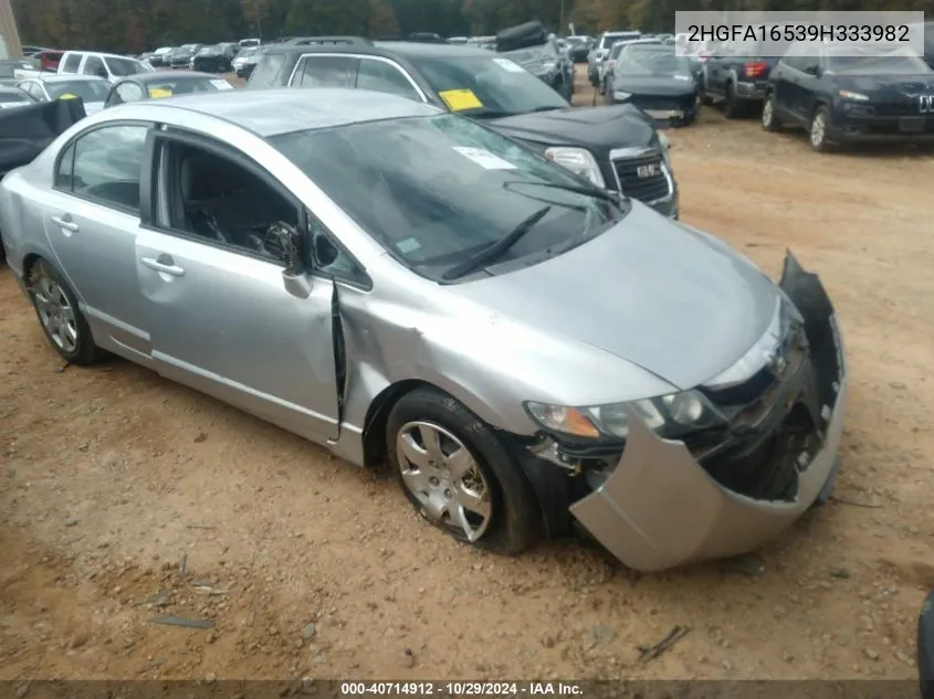 2009 Honda Civic Lx VIN: 2HGFA16539H333982 Lot: 40714912