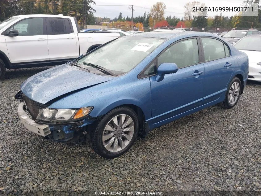 2009 Honda Civic Ex-L VIN: 2HGFA16999H501711 Lot: 40732542