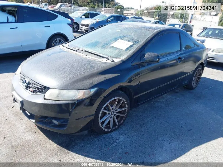 2009 Honda Civic Si VIN: 2HGFG21589H704341 Lot: 40735748