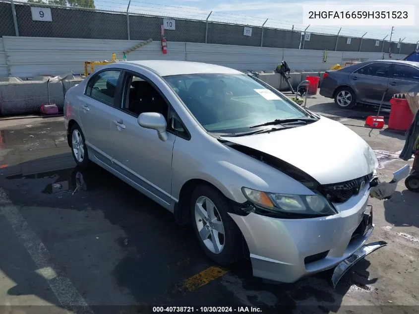 2009 Honda Civic Lx-S VIN: 2HGFA16659H351523 Lot: 40738721