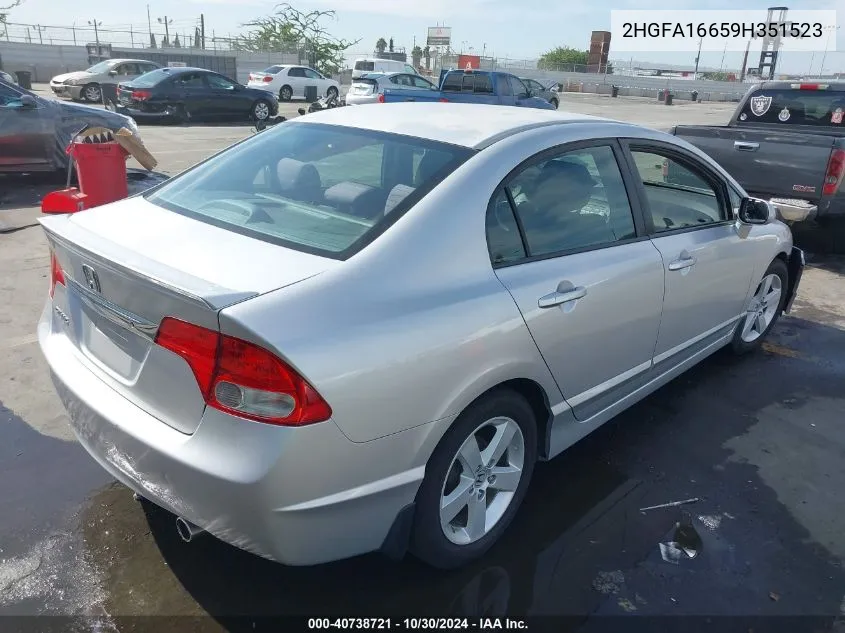 2009 Honda Civic Lx-S VIN: 2HGFA16659H351523 Lot: 40738721