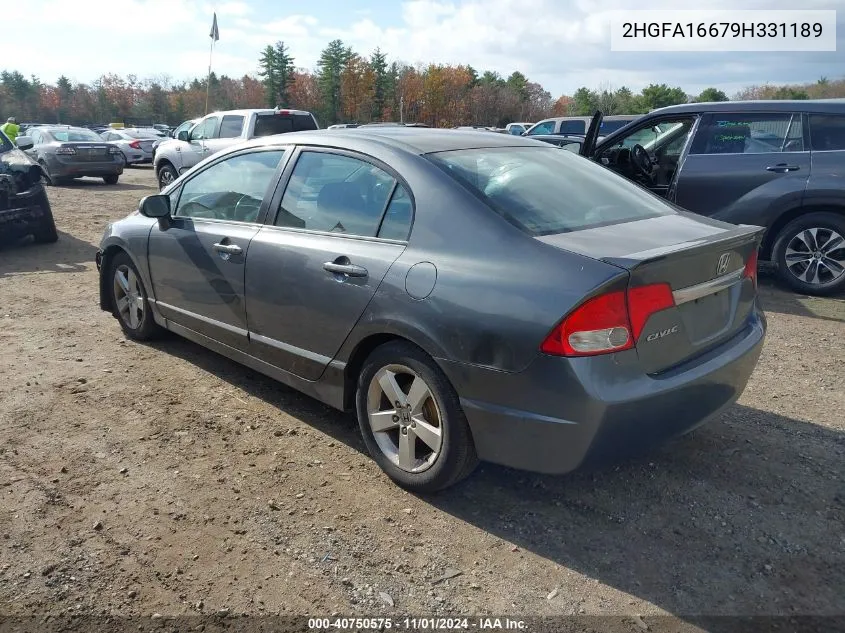 2009 Honda Civic Lx-S VIN: 2HGFA16679H331189 Lot: 40750575