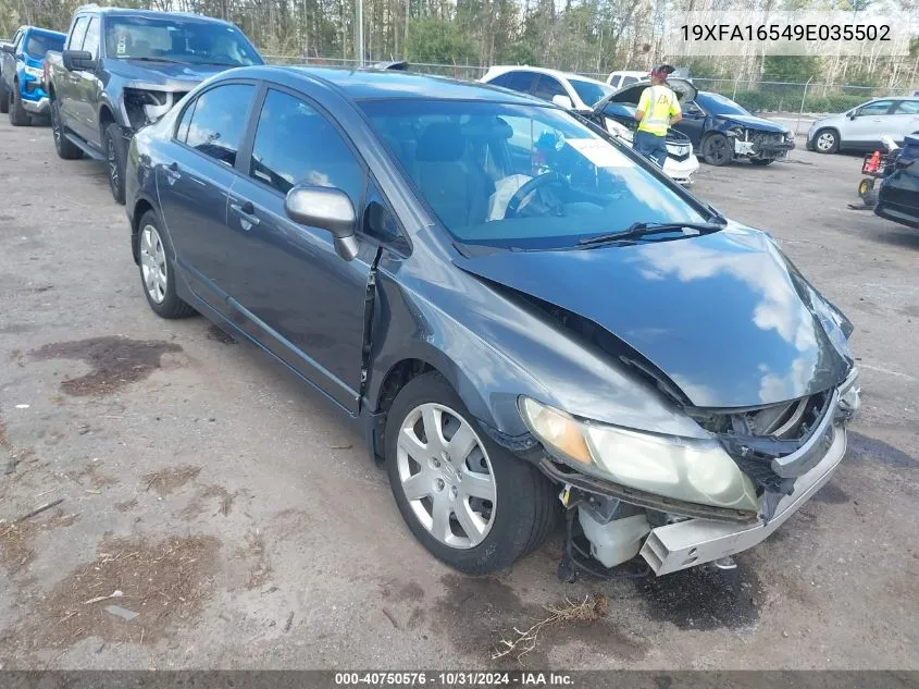 2009 Honda Civic Lx VIN: 19XFA16549E035502 Lot: 40750576