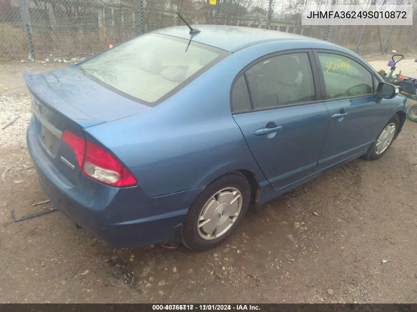 2009 Honda Civic Hybrid VIN: JHMFA36249S010872 Lot: 40766717