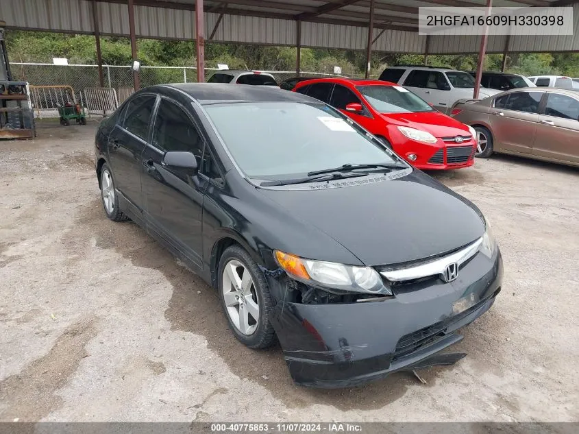 2009 Honda Civic Lx-S VIN: 2HGFA16609H330398 Lot: 40775853