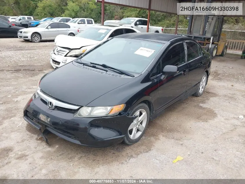 2009 Honda Civic Lx-S VIN: 2HGFA16609H330398 Lot: 40775853