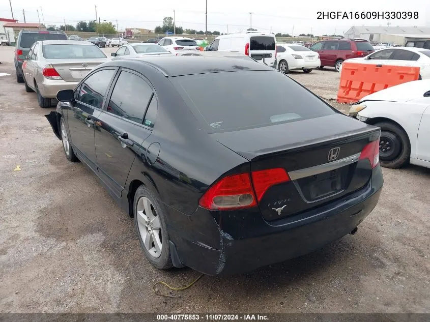 2009 Honda Civic Lx-S VIN: 2HGFA16609H330398 Lot: 40775853