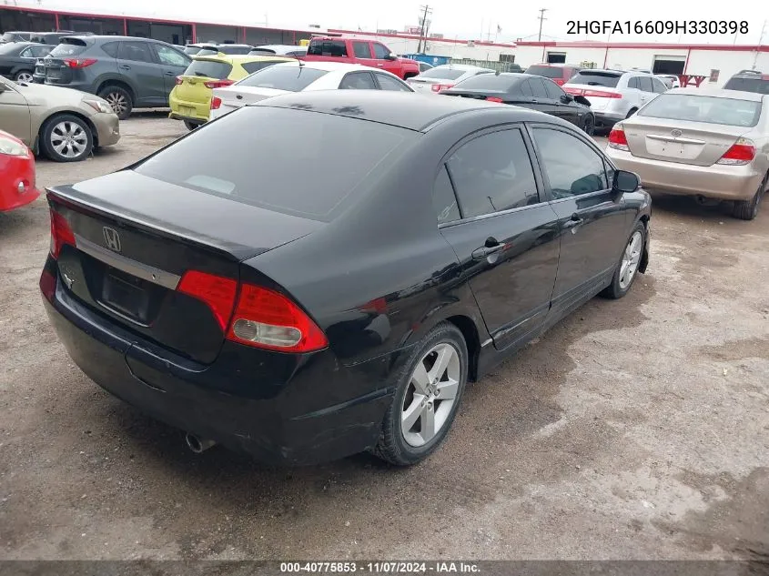 2009 Honda Civic Lx-S VIN: 2HGFA16609H330398 Lot: 40775853