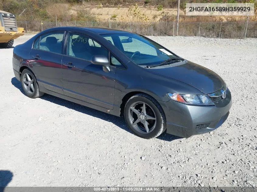 2009 Honda Civic Lx VIN: 2HGFA16589H359929 Lot: 40793913