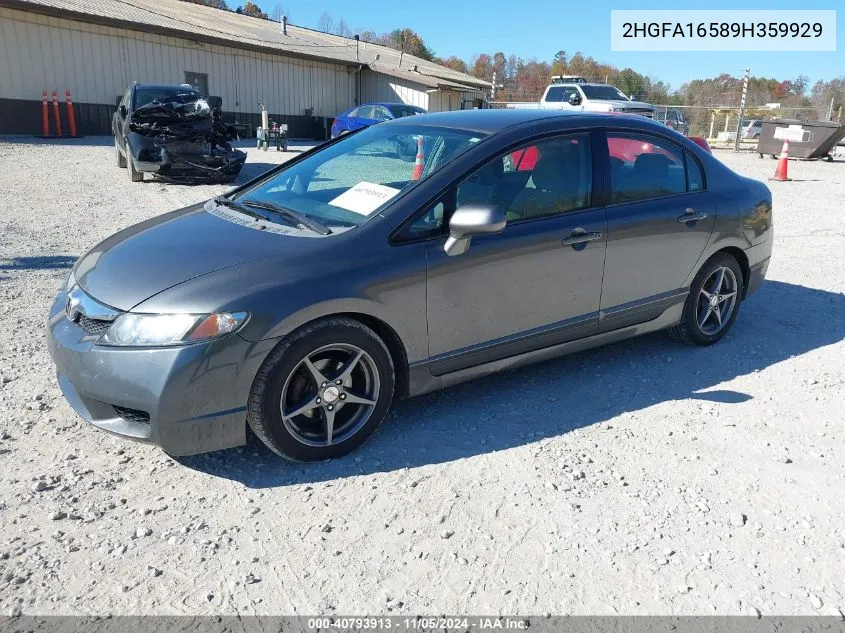 2009 Honda Civic Lx VIN: 2HGFA16589H359929 Lot: 40793913