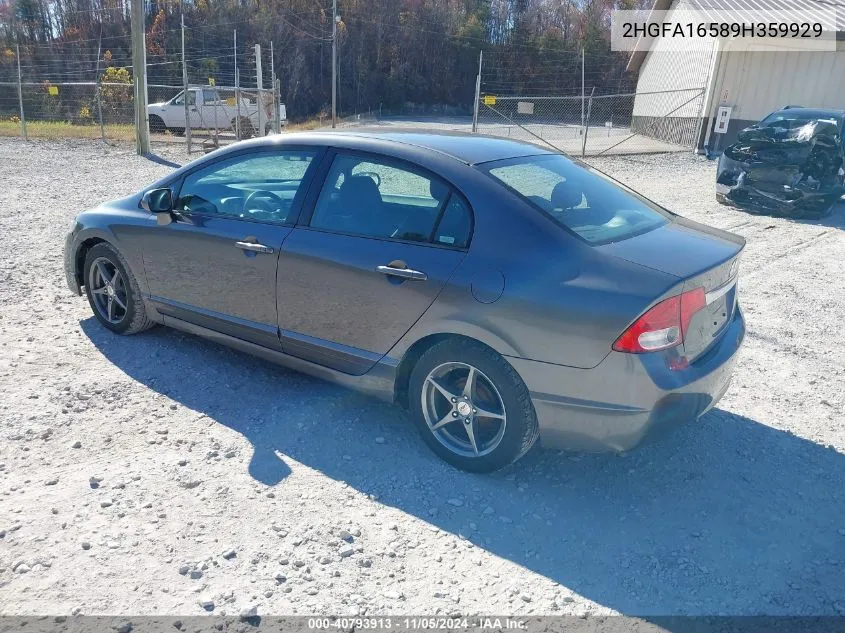 2009 Honda Civic Lx VIN: 2HGFA16589H359929 Lot: 40793913