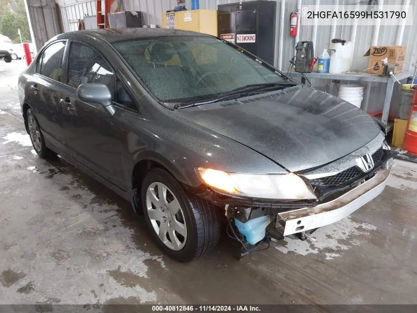 2009 Honda Civic Lx VIN: 2HGFA16599H531790 Lot: 40812846