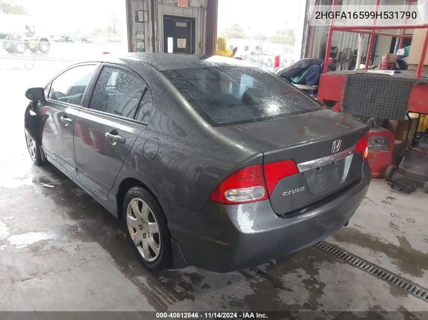 2009 Honda Civic Lx VIN: 2HGFA16599H531790 Lot: 40812846