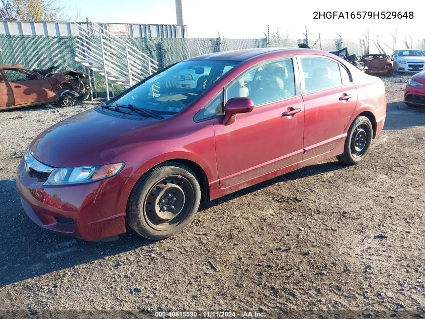 2009 Honda Civic Lx VIN: 2HGFA16579H529648 Lot: 40815590