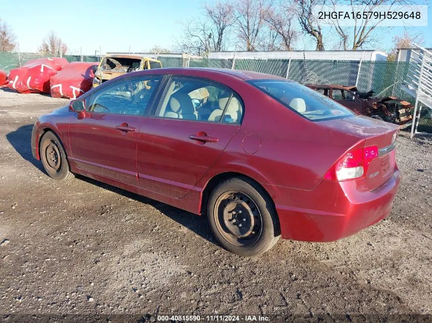 2009 Honda Civic Lx VIN: 2HGFA16579H529648 Lot: 40815590