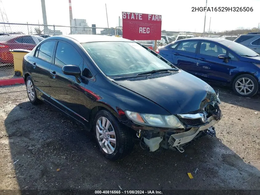 2009 Honda Civic Lx VIN: 2HGFA16529H326506 Lot: 40816565