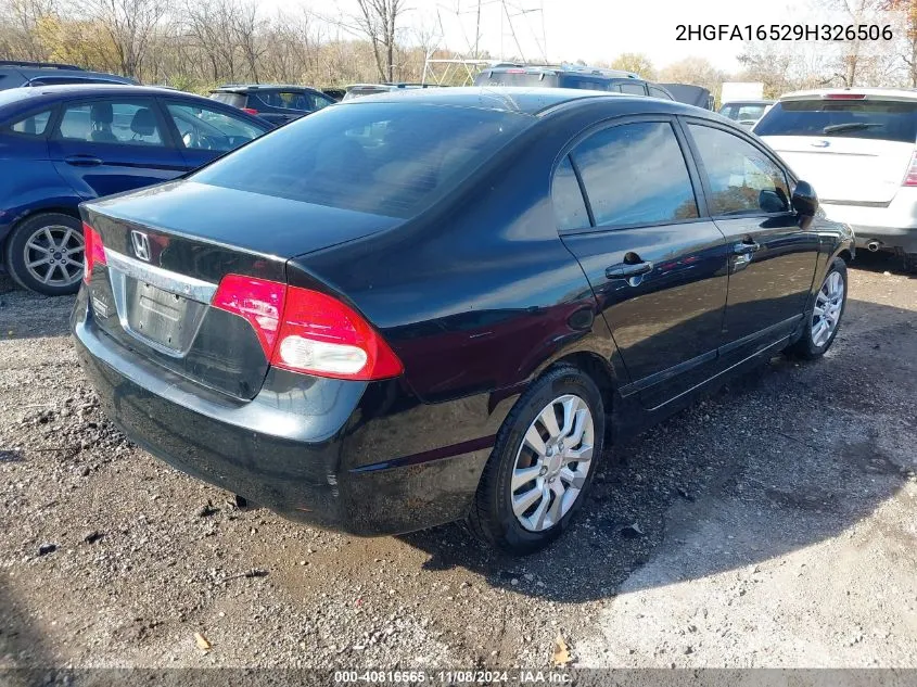 2009 Honda Civic Lx VIN: 2HGFA16529H326506 Lot: 40816565