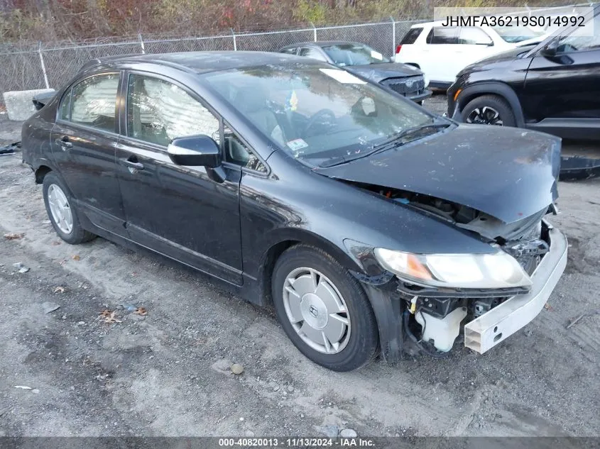 2009 Honda Civic Hybrid VIN: JHMFA36219S014992 Lot: 40820013