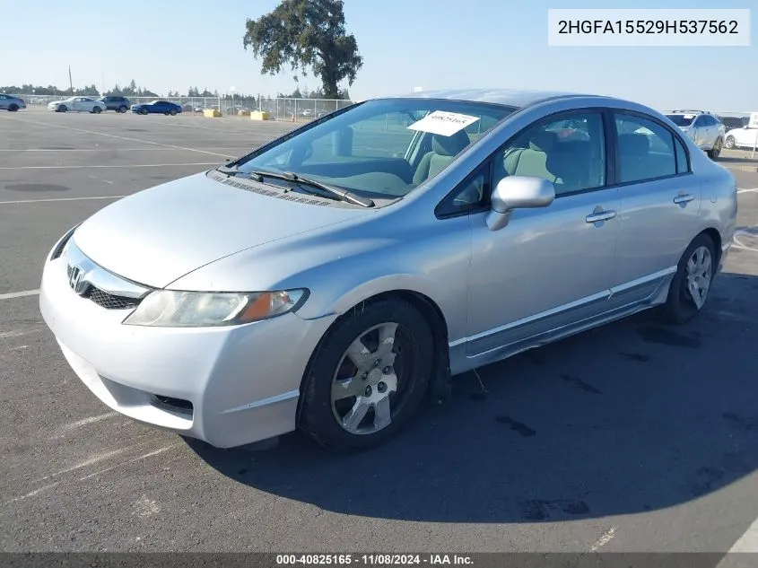 2009 Honda Civic Lx VIN: 2HGFA15529H537562 Lot: 40825165