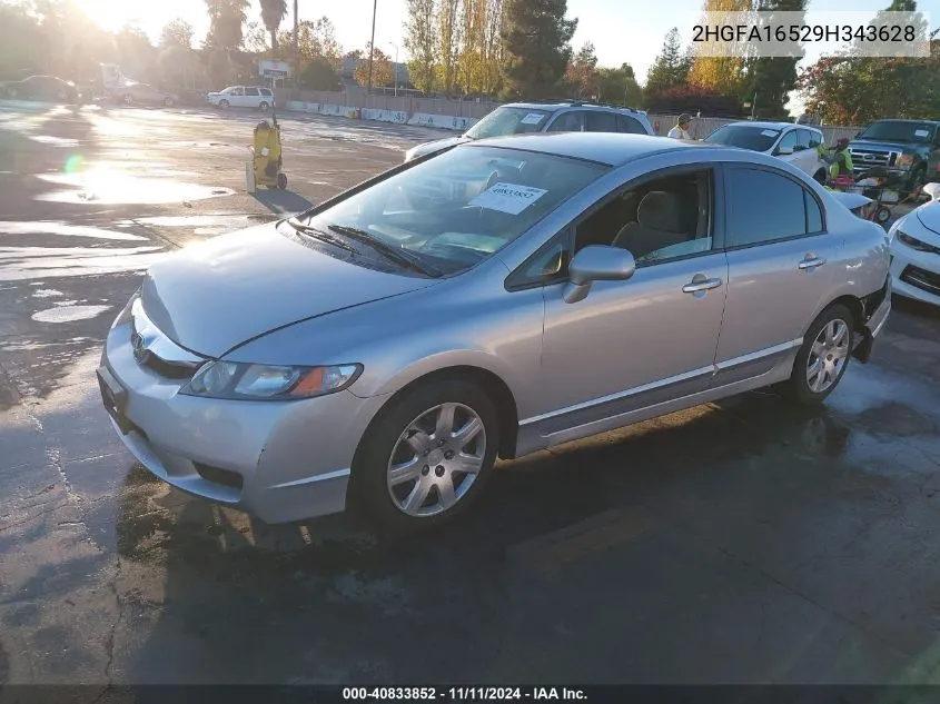 2009 Honda Civic Lx VIN: 2HGFA16529H343628 Lot: 40833852