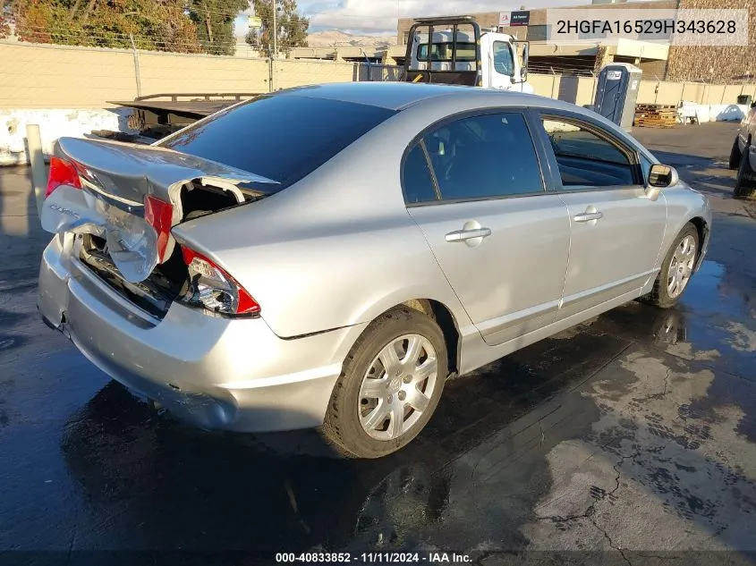 2009 Honda Civic Lx VIN: 2HGFA16529H343628 Lot: 40833852